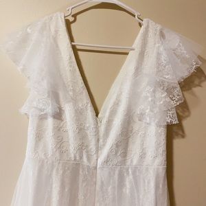 Lace floral wedding dress